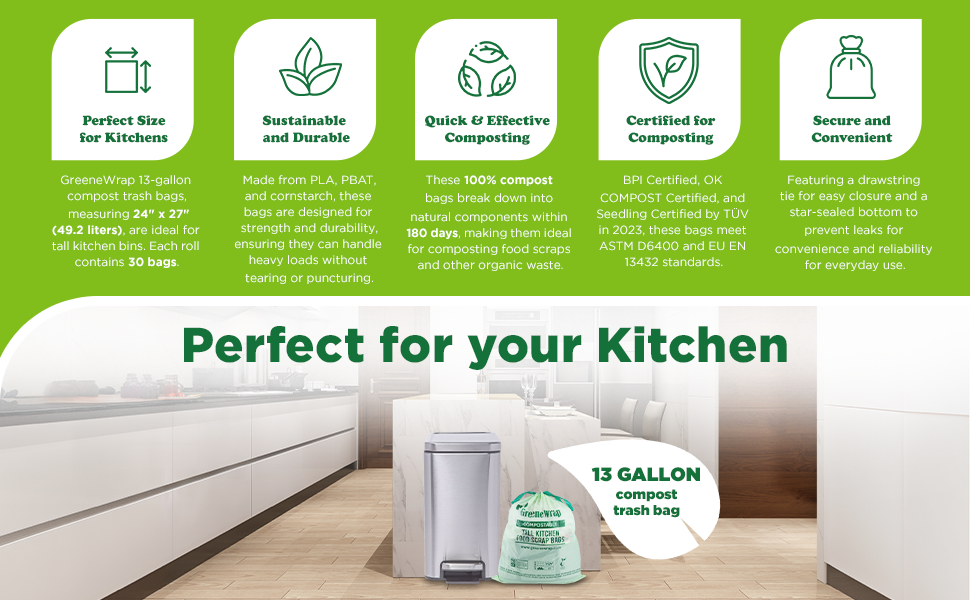 13 gallon compost trash bags