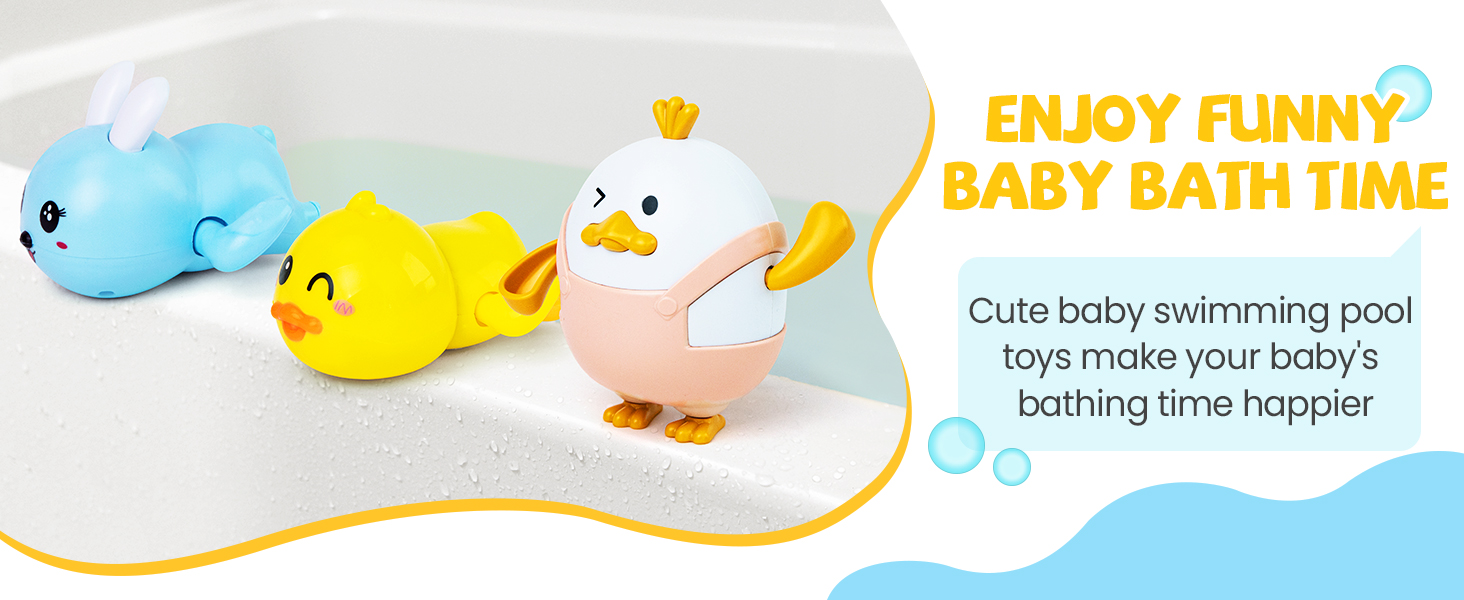 Baby Easter Basket Stuffers Easter Gifts Kids Set of 3 Wind Up Bath Toys Easter Egg Fillers Toddlers