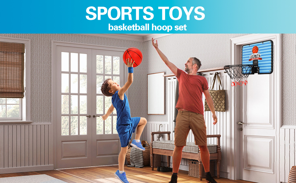 Indoor Mini Basketball Hoop for Kids, Over The Door Basketball Hoops