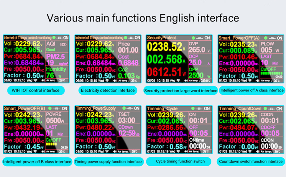 Electricity Usage Monitor Plug WiFi Intelligent Outlet Plug in Socket