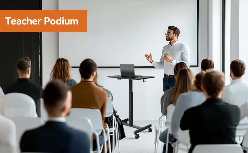 table height adjustable standing sit down desk computer side bed laptop wheels mobile portable small