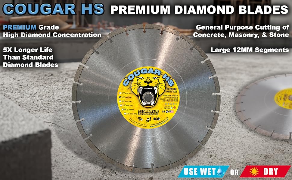 cougar hs concrete diamond blade 14 inch