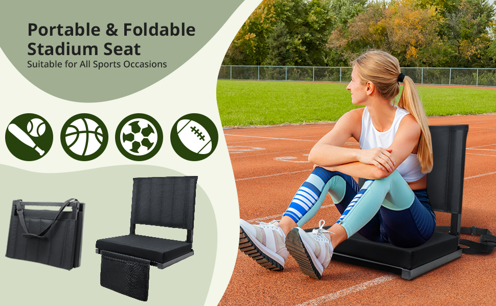 CARSHION Bleacher Seats with Backs and Cushion Best Stadium