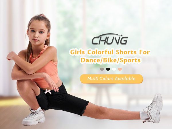 CHUNG Toddler Little Big Girls Dance Bike Play Shorts Under