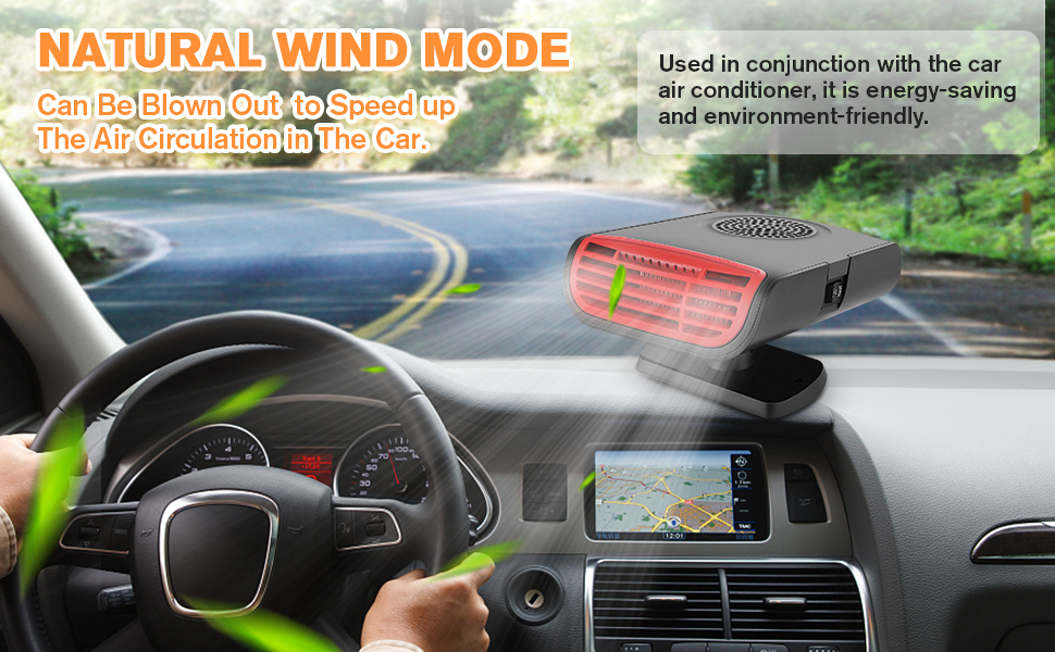 Milukon Car Heater 12V Portable Auto Heater Fan AntiFog 150W Car