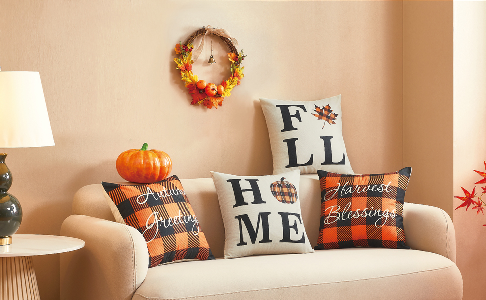 KOKOMILO Fall Pillow Covers 20x20 Fall Throw Pillow Covers