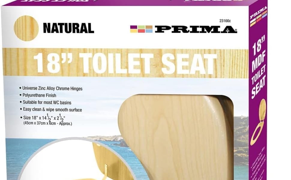 New 18" Natural Wooden Universal Bathroom WC Toilet SEAT Easy FIT with