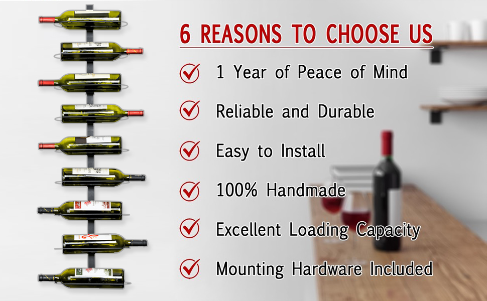 FLstudio Wall Mount Wine Rack Organizer, Wine Holder Wall