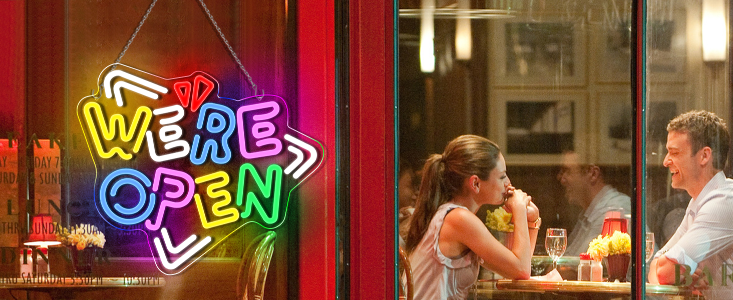 Open Signs for Business, Dimmable We're LED Neon Open Sign