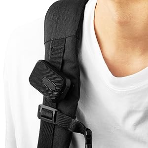 Speaker attached to bag