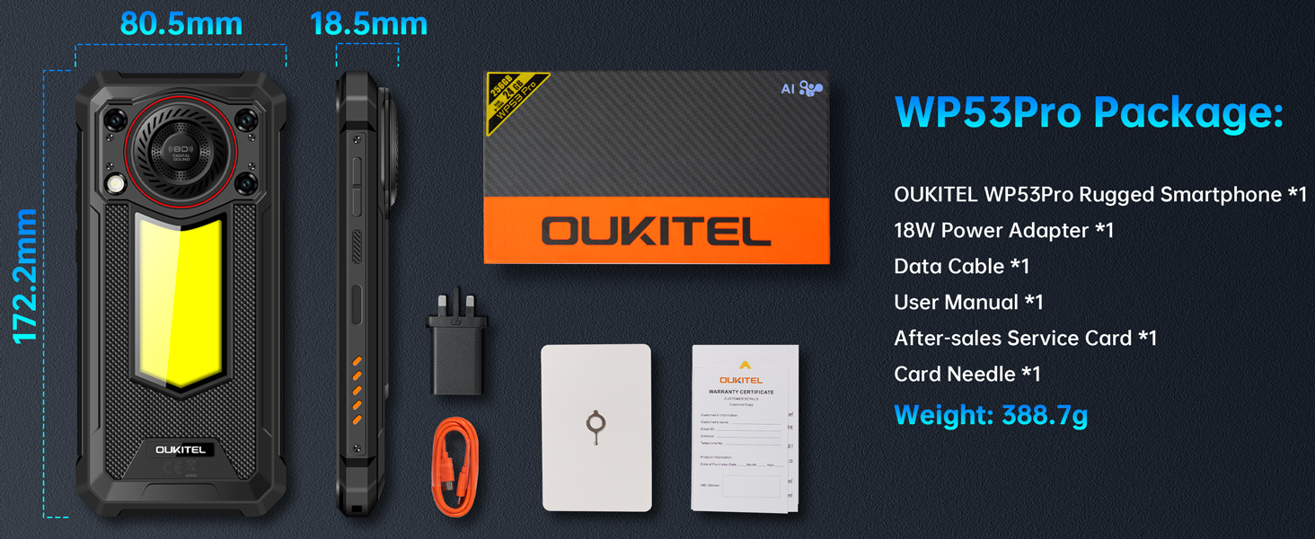 OUKITEL WP53 pro rugged smartphone unlocked Android 15 with camping light