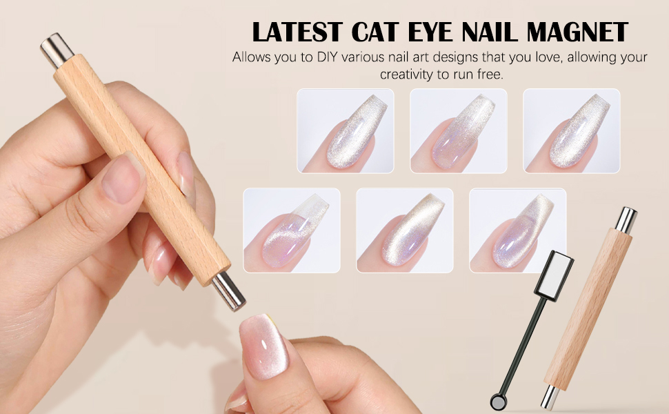 Cat Eye Magnet for Nails ,Magnetic Stick 2024 New Double-Head Nail Magnet for Nail Salon 