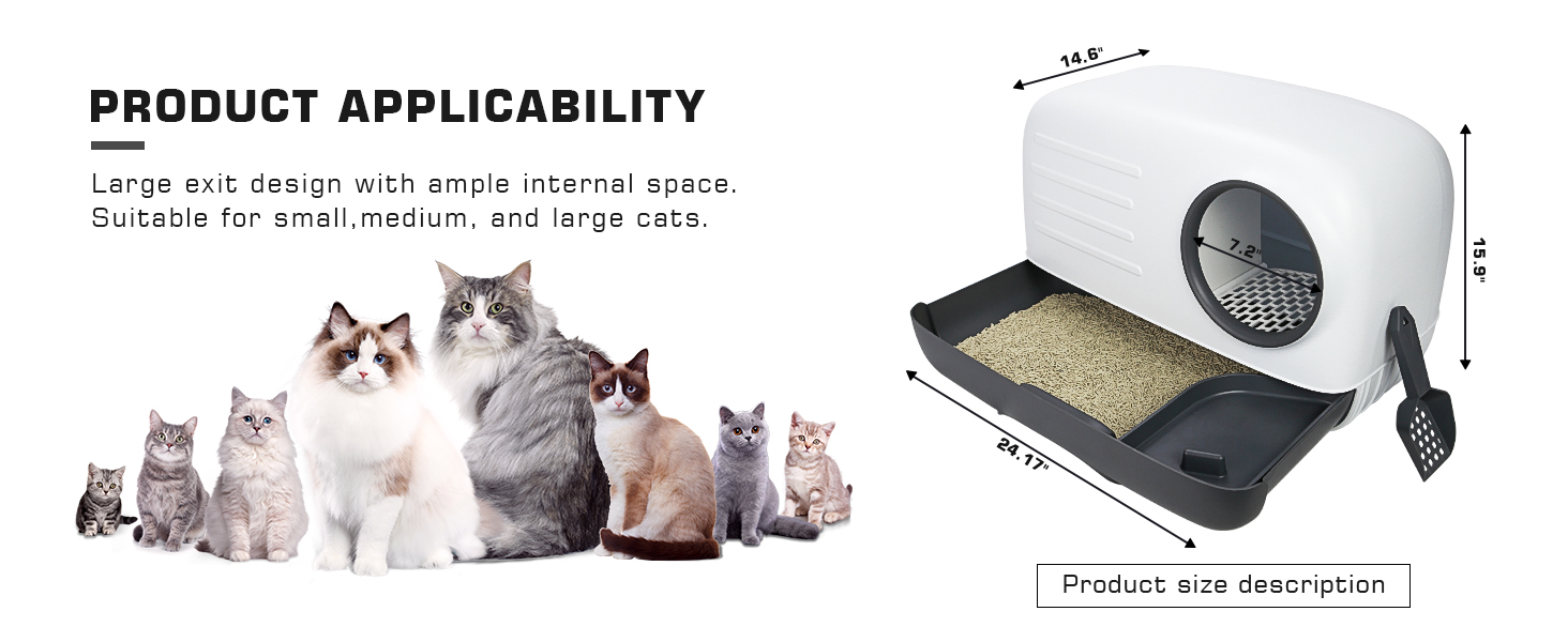 VARLNALY Cat Litter Box Enclosure Hidden Covered Litter Box