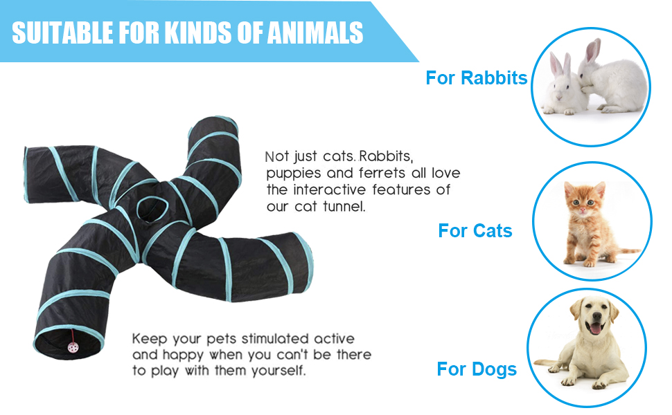 beststar 4 Way Cat Tunnel, Large indoor outdoor Collapsible Pet Toy