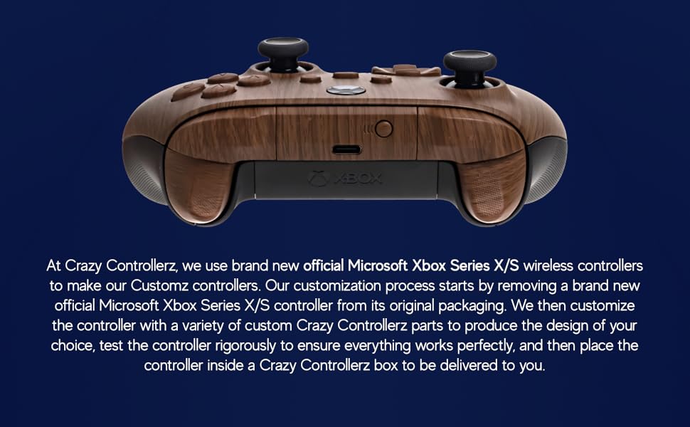 Crazy Controllerz Customz controllers are made using official Xbox Series X controllers