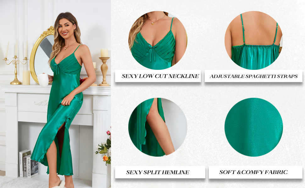 long satin nightgown