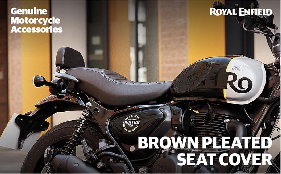 Royal Enfield Brown Pleated Seat Covers for Hunter 350