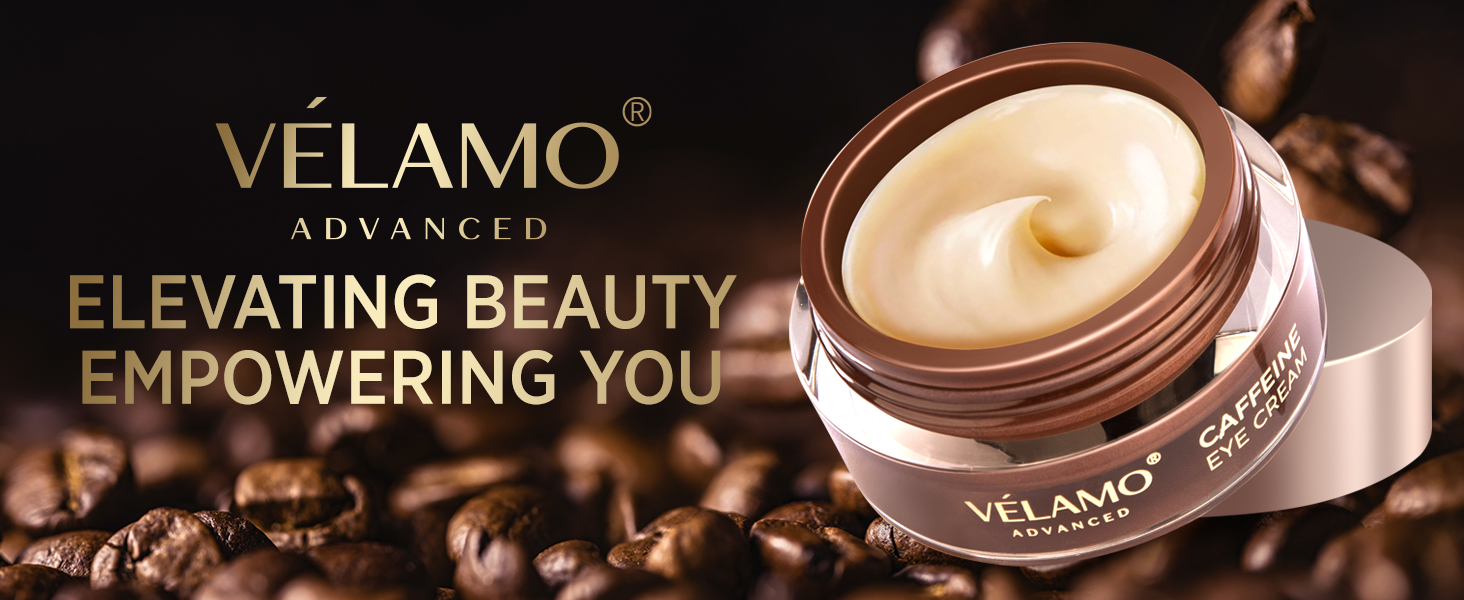 VELAMO ADVANCED Caffeine Eye Cream: for Dark Circles Puffiness Under Eye Bags Wrinkles A+ M1