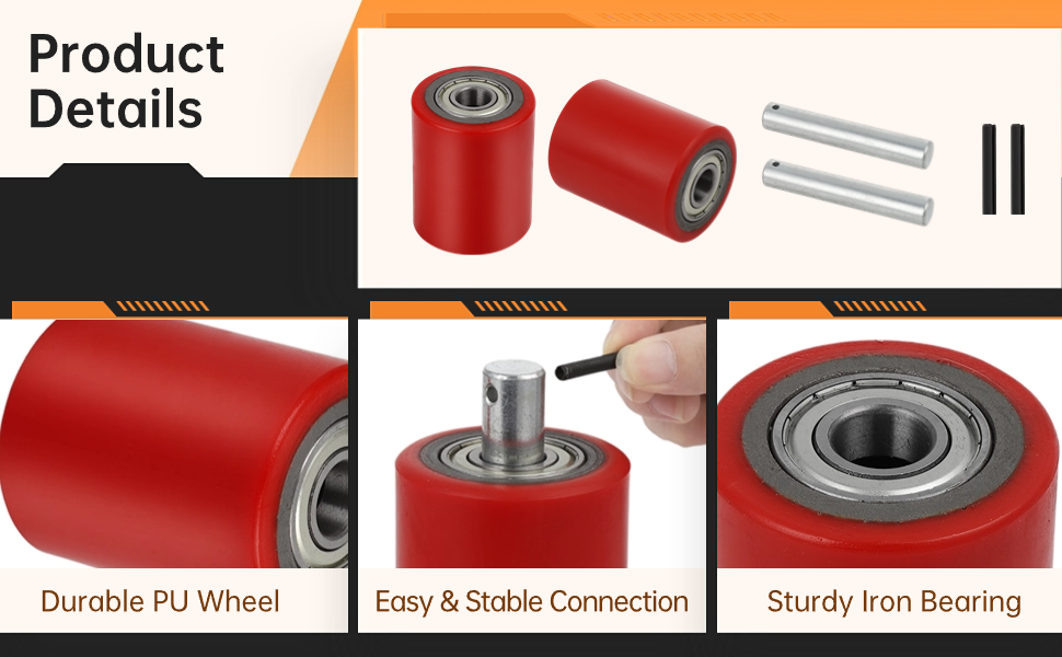 Homaisson 1 Pair Pallet Jack Load Wheels, Manual Pallet