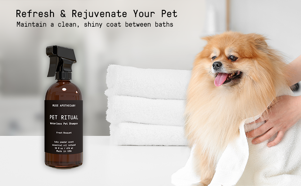 Muse Apothecary Pet Ritual Aromatic Waterless Shampoo for