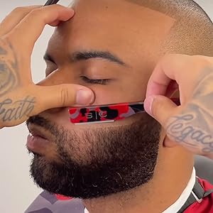 stylecraft deluxe line camo red mens shaving straight razor hair cut