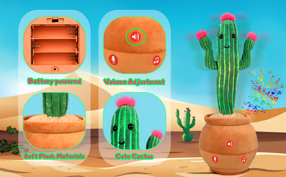 Cactus Kids Toy with Volume Adjustment