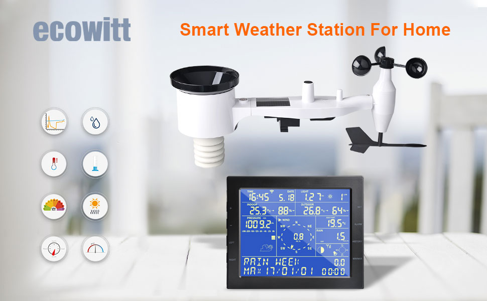 ECOWITT WS2320 WiFi Weather Station, Wireless Outdoor Solar Powered 7