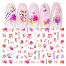 Doneace Flower Nail Art Stickers Decals Colorful Cheery Blossoms 3D Nail Sticker