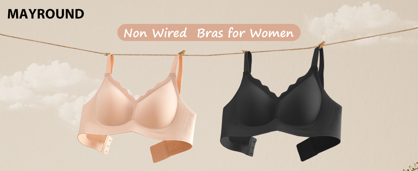 Mayround Wireless Seamless Bras for Women Non Wired Push Up Bralette