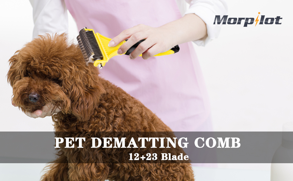 Morpilot® Dog Brush, Dog Cat Comb, Dog Grooming Rake, Dematting Comb, Shedding Tool, Undercoat