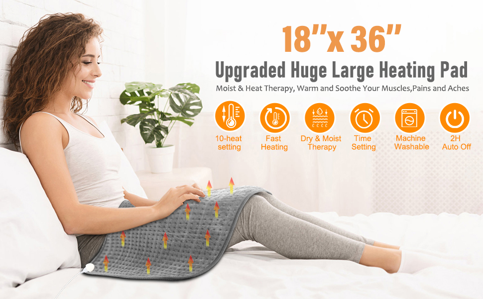 TOPSOSO Electric Heating Pad 20"x 40" Extra Large Heating Pad for