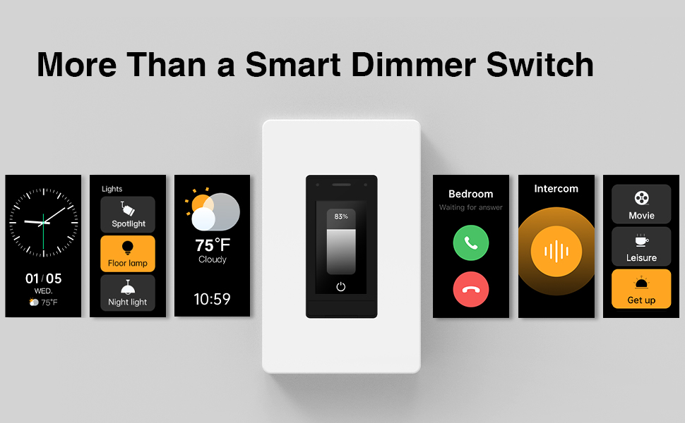 Smart Dimmer Switch with Touchscreen, ORVIBO Single Pole & 3 Way WiFi