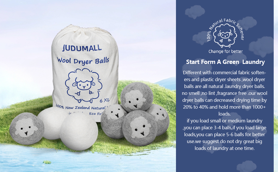 Wool Dryer Balls Handmade 6 Pack wool dryer