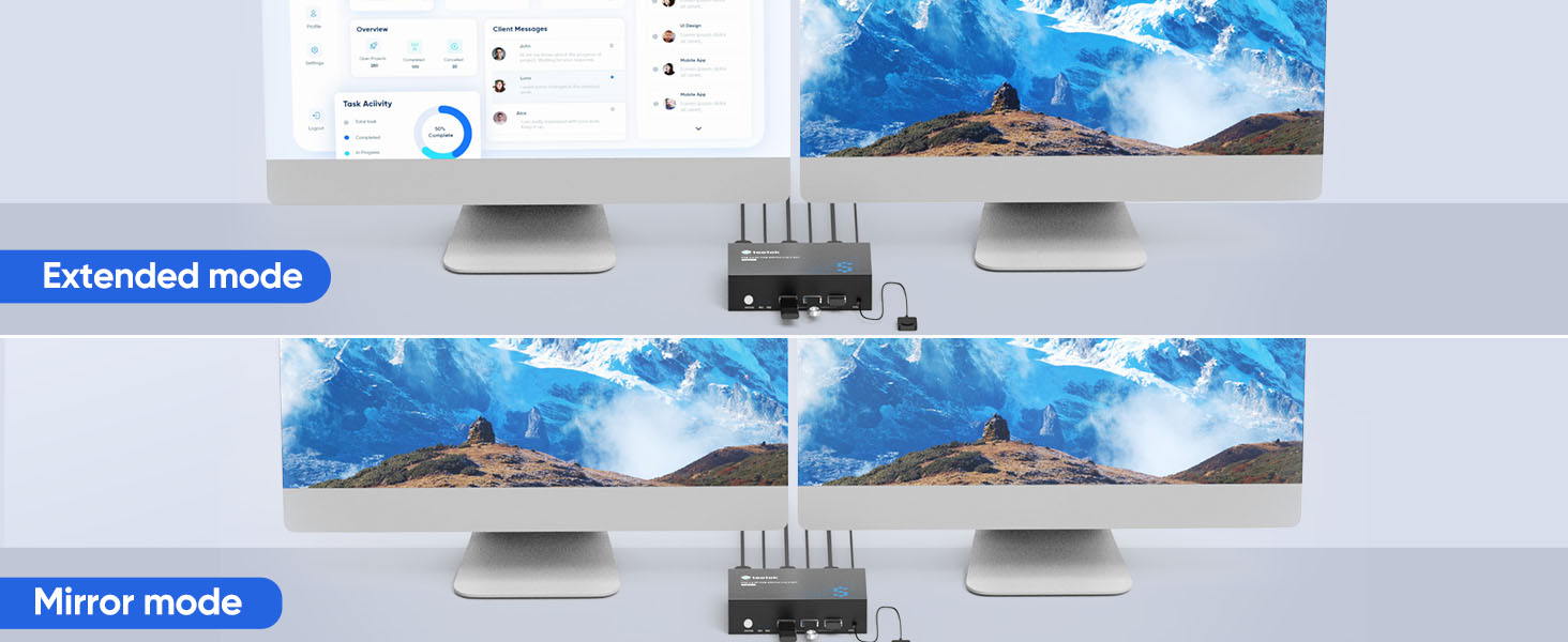 Steetek DisplayPort KVM Switch 2 Monitors 2 Computers, with 3 USB 3.0 Hub, 8K60Hz
