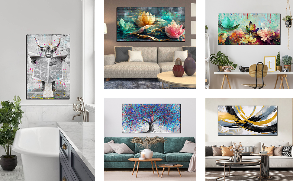 GUGIKA Abstract Wall Art for Living Room, Colorful Canvas