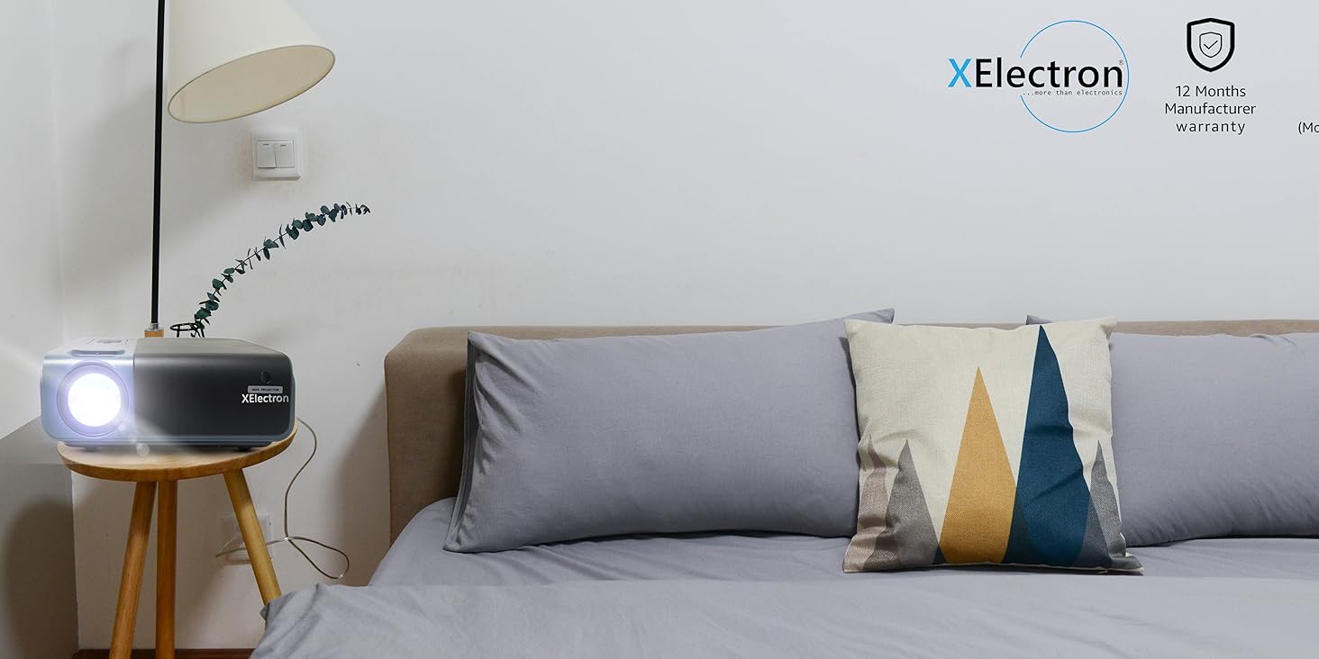 XElectron C50 WiFi Bluetooth LED Projector 7500 Lumens Full HD 1080P