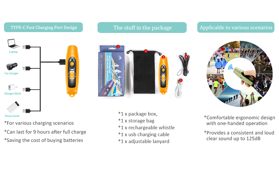 Electronic Whistle Rechargeable for Referees Coaches