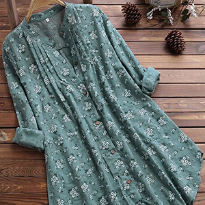 Amazon.co.jp: [セカンドルーツ] 小花柄 シャツ チュニック 花柄