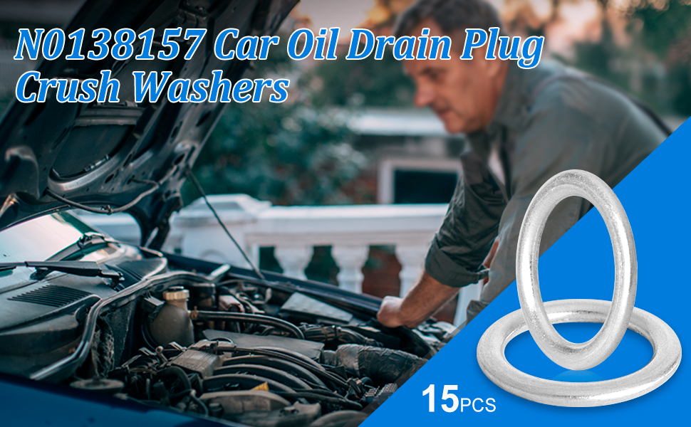 Engine Oil Drain Plug Crush Washers Aluminum Gaskets Seal