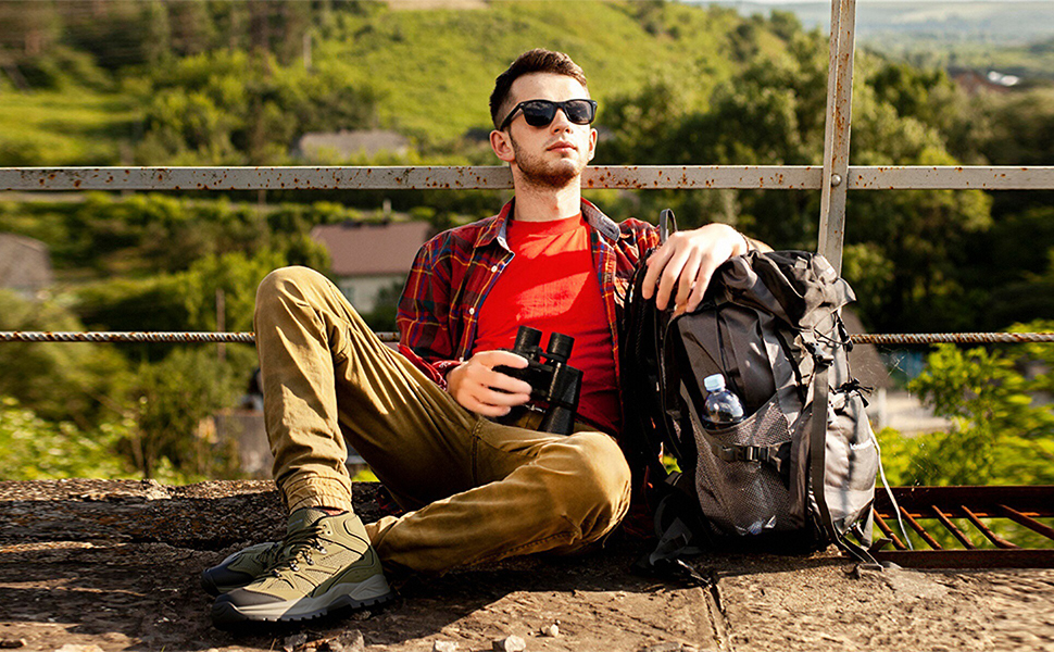 Men's Waterproof Hiking Boots Non-Slip Lightweight Trail Sneakers