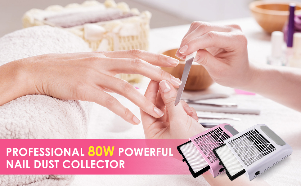 ZUZUXIA Powerful 80W Nail Dust Collector for Acrylic Nails