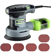 WORKPRO Random Orbit Sander, 2.5 Amp 5-Inch Orbit Sander with 15pcs Sandpapers, 6 Variable Speeds...