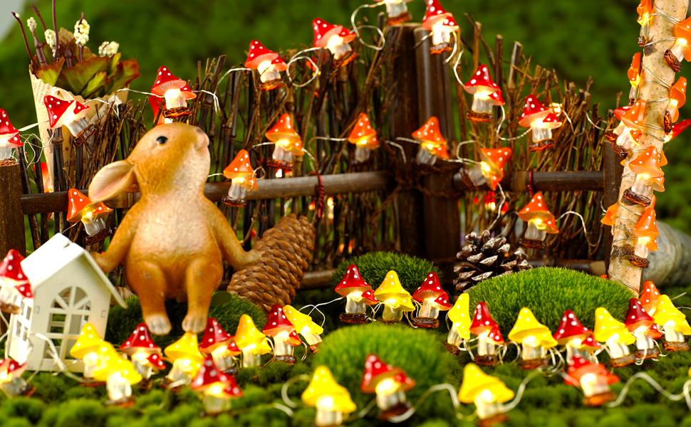KAiSnova Mushroom Lights Cottagecore Room Decor 10FT 30LEDs Wonderland