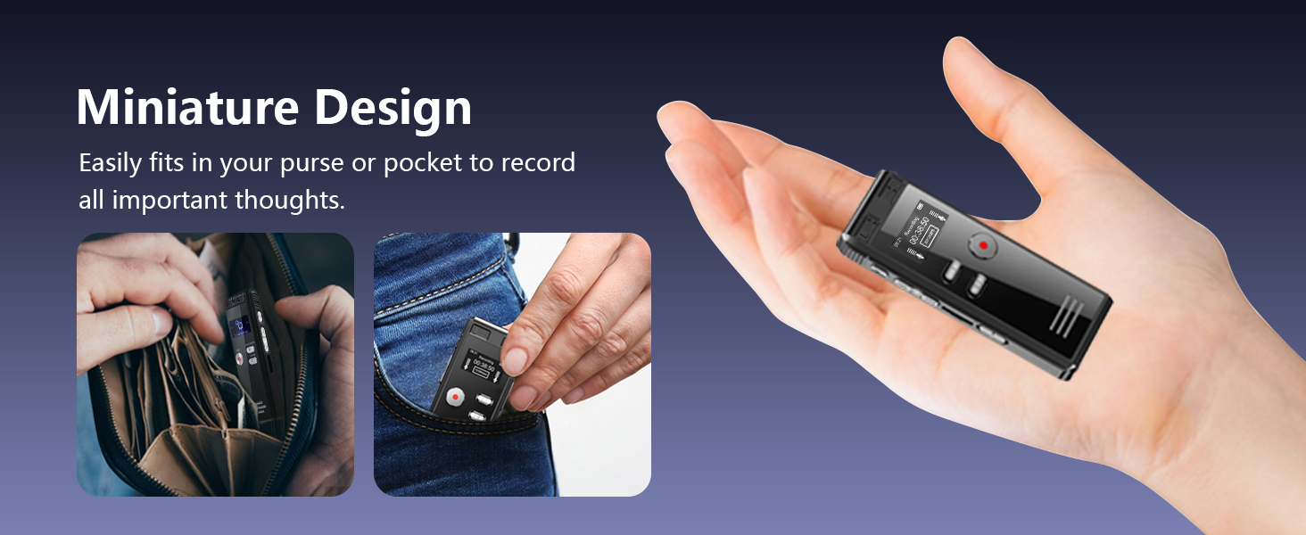 Voice Activated Recorder, Voice Recorder with Playback, Voice Recorder for Lectures , Audio Recorder