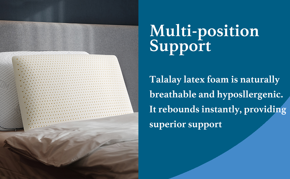 Talalay 100 Natural Premium Latex Pillow, Queen Bed Pillow