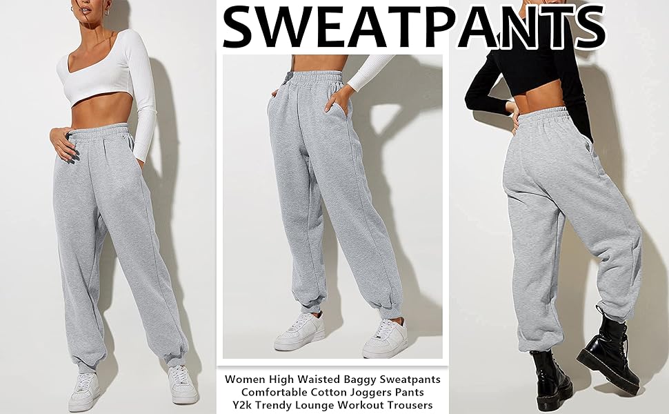 Women High Waisted Baggy Sweatpants