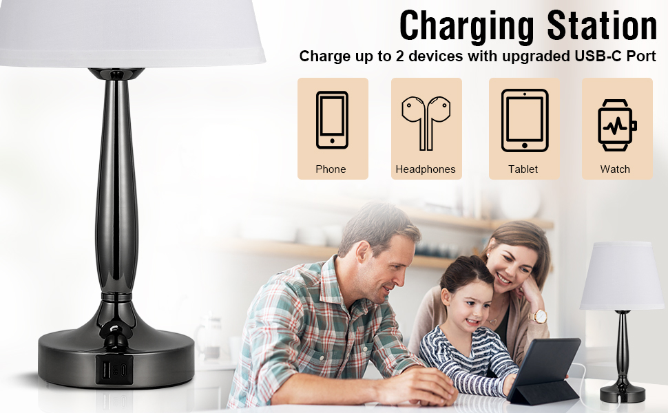 USB Table Lamp for Bedroom