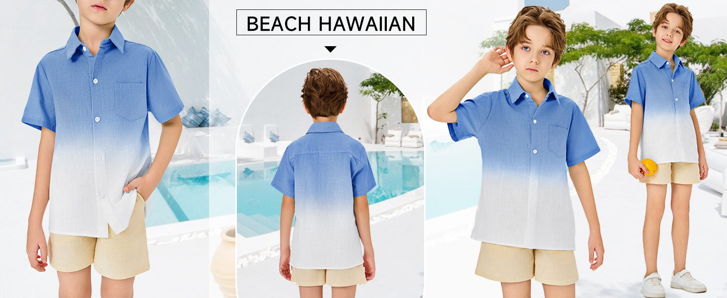 Boys Shirt Short Sleeve Button Down Shirt