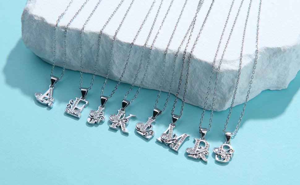 initial necklace for women
