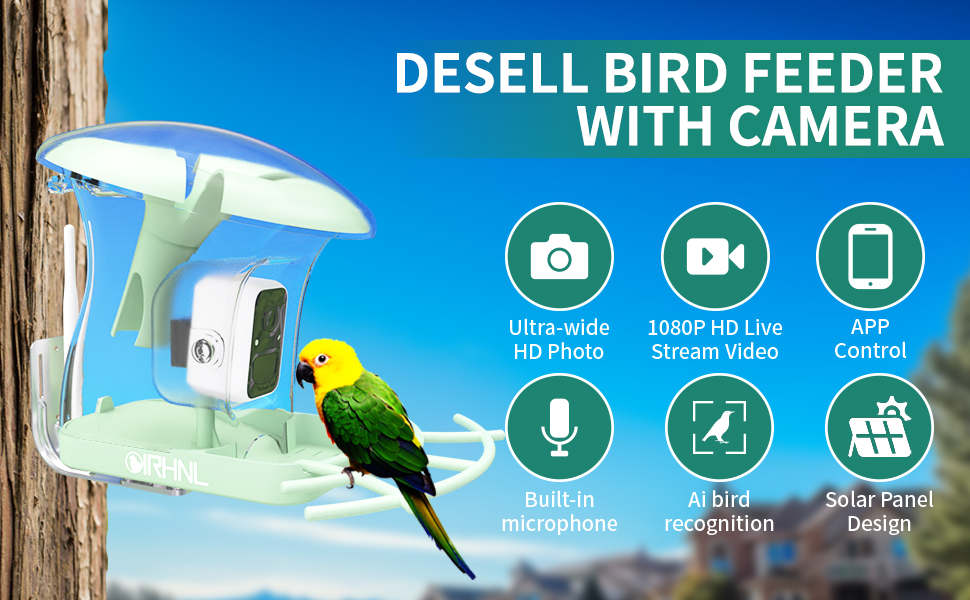 OIRHNL Smart Bird Feeder with Camera,AI Identify